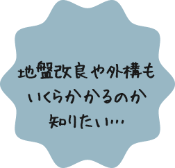 地盤改良や外構もいくらかかるのか知りたい…