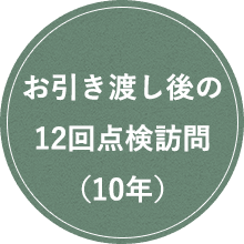 お引き渡し後の​12回点検訪問​（10年）